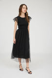 Josie Polka Dot Chiffon Smocked Dress