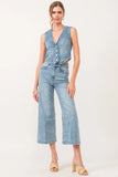 Audrey SHELBY CHAMBRAY Super Hi-Rise Crop Wide Leg Jeans