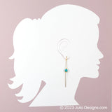 Baby Chain Gemstone Accent Earrings