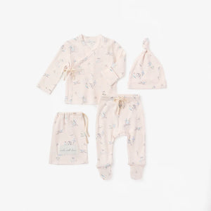 Printed Organic Pointelle Newborn Layette Set