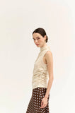 Ava Mock Neck Velvet Sleeveless Top