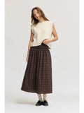 Plaid Smocked Skirt