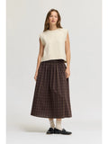 Plaid Smocked Skirt