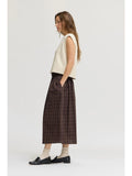 Plaid Smocked Skirt