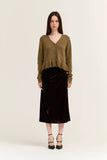Blaire Velvet Side Ruched Skirt