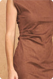 Mary Suede Shoulder Pad Dress