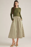 Ellen Knit Bodice & Striped Skirt Dress