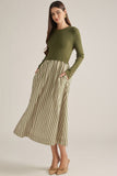 Ellen Knit Bodice & Striped Skirt Dress