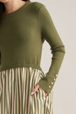 Ellen Knit Bodice & Striped Skirt Dress