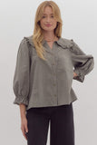 Sienna Striped Ruffle Collar Button Down