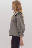 Sienna Striped Ruffle Collar Button Down