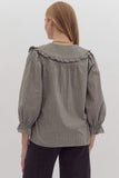 Sienna Striped Ruffle Collar Button Down