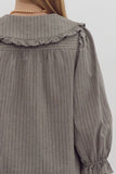 Sienna Striped Ruffle Collar Button Down