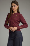 Gia Decorative Button Zip Jacket