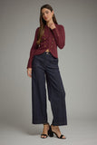 Gia Decorative Button Zip Jacket