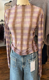 Kennedy Plaid Mesh Top