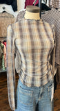 Kennedy Plaid Mesh Top