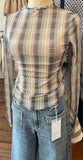 Kennedy Plaid Mesh Top