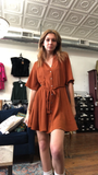 Eliza Waist Tie Button Down Dress