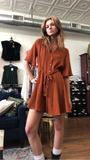 Eliza Waist Tie Button Down Dress