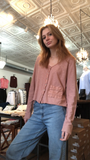 Linen Blend Crop Pocket Cardi