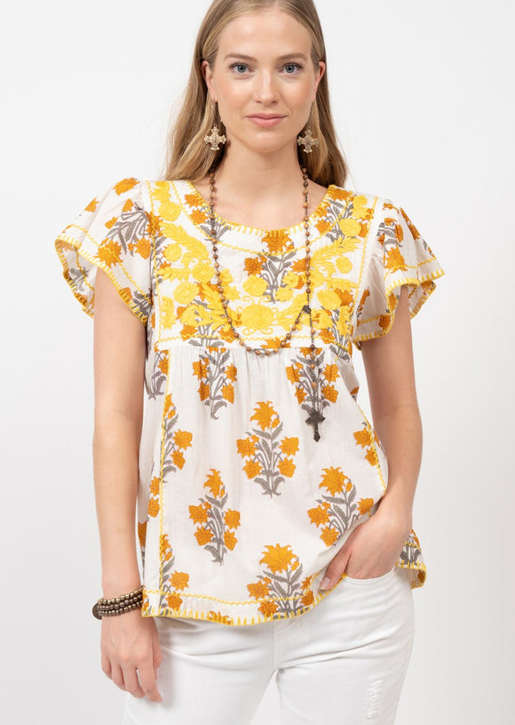 Roni Embroidered Top
