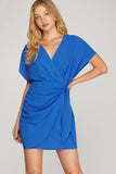 Claire Faux Wrap Dolman Sleeve Dress