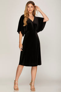 midi dress with kimono sleeve Claudiya Kimono Sleeve Midi Dress VICI