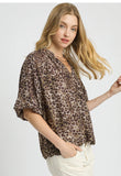 Harper Bubble Sleeve Animal Print Blouse