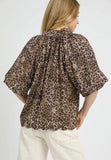 Harper Bubble Sleeve Animal Print Blouse