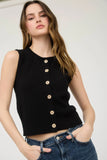 Kit Button Down Sleeveless Cardigan