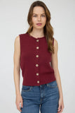 Kit Button Down Sleeveless Cardigan
