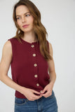Kit Button Down Sleeveless Cardigan