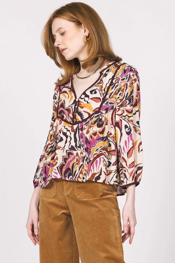 Akira Cascade Print Top