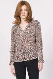 Amabella Front Tie Animal Print Blouse