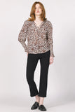 Amabella Front Tie Animal Print Blouse