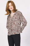 Amabella Front Tie Animal Print Blouse