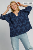 Janey Burnout Split Neck Top