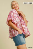 Amy Paisley Print Balloon Sleeve Top