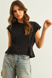 Edie  Waist Detailed Cap Sleeve Top