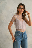 Brie Lined Lace Tee