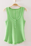 Lacey Striped Button Front Tank Top