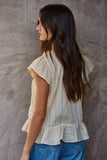 Tia V-Neck Ruffle Detail Top
