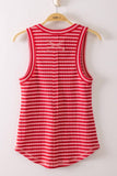 Lacey Striped Button Front Tank Top