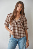 Maude Ruffle Plunged V-Neck Blouse