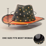 Patriotic Vintage American Flag Cowboy Hat