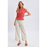 Daphne Smocked Ruffle Hem Top