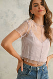 Brie Lined Lace Tee