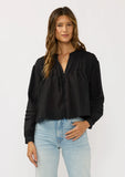 Felicity Pintuck Button Down Blouse
