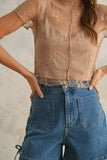 Brie Lined Lace Tee